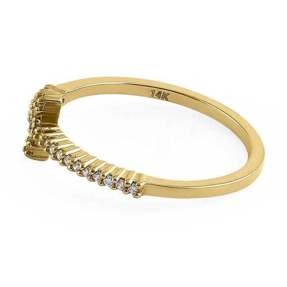 Solid 14K Yellow Gold Cross 0.13 ct. Diamond Ring - Picture 4 of 4